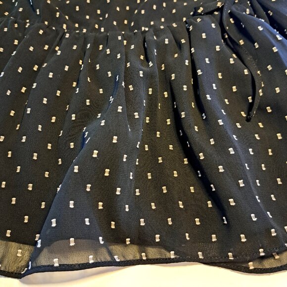 MADEWELL Flutter-Sleeve Peplum Top CLIPDOT blouse Sz MEDIUM Silky soft ROMANTIC - Picture 10 of 15